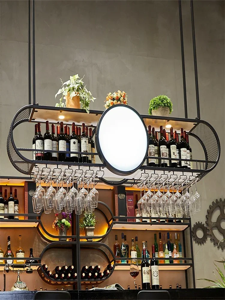 

Bar Bar Hanger Restaurant Front Desk Hanging Cabinet Wine Goblet Creative Shelf