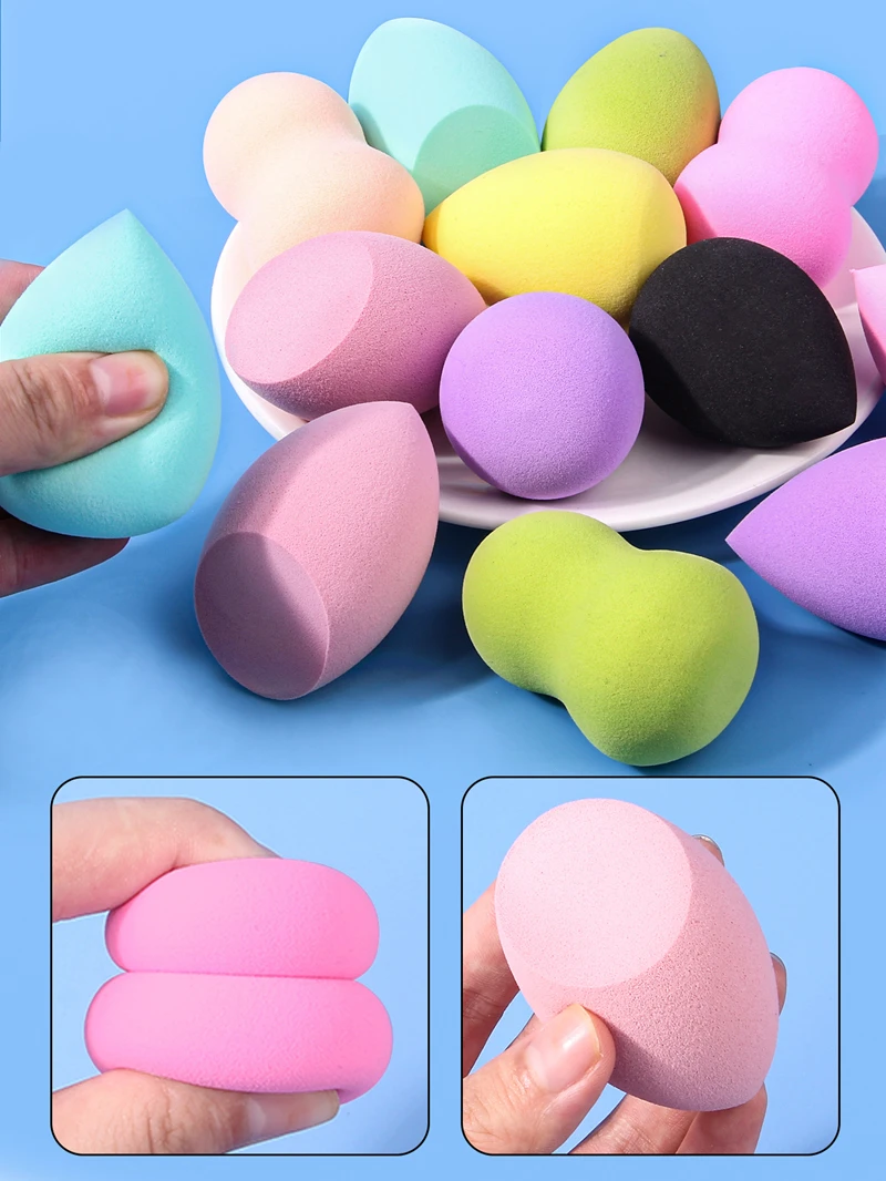 Dry And Wet Dual-Purpose Sponge Beauty Makeup Egg Air Cushion Powder Puff Extremely Soft Makeup Tool Random Color and Shape