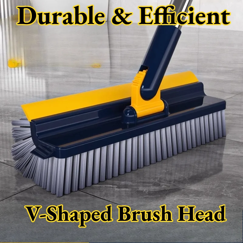 

Toilet Brush 5-in-1 Floor Seam Bathroom Wall Tile Long Handle No Dead Ends Cleaning Tool Simple with Rotating Brush Head Durable