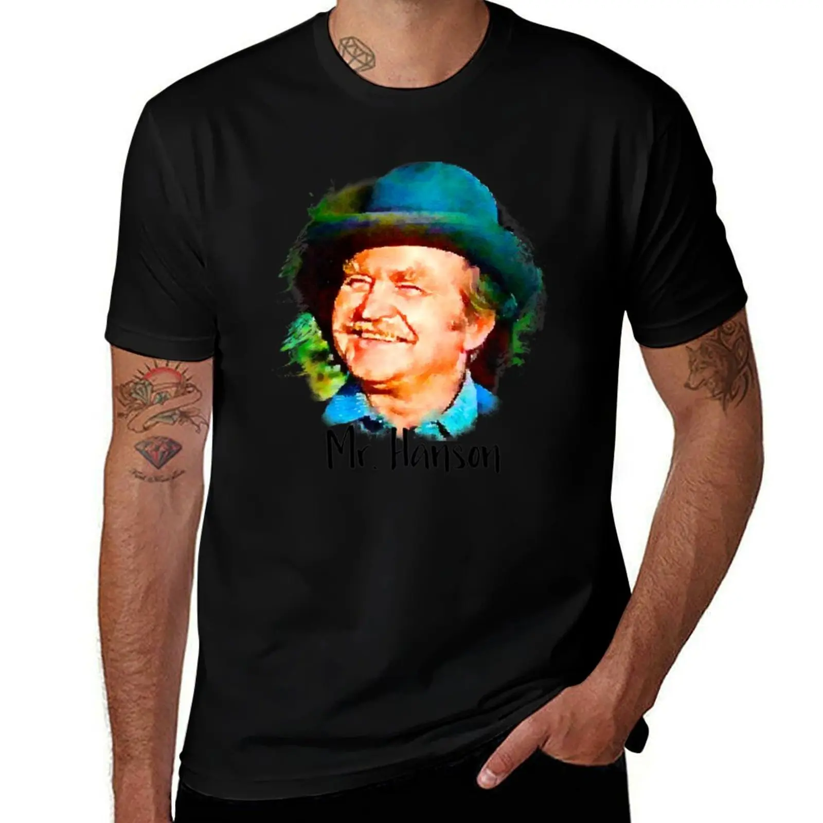 Mr. Hanson Little House on the Prairie T-Shirt Breathable Mesh Panel T-Shirt