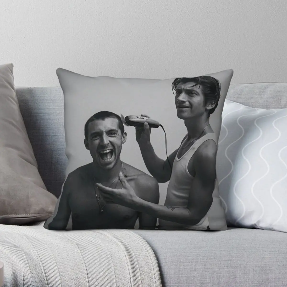 Alex Turner And Miles Kane Square Pillowcase Polyester Linen Velvet Printed Zip Decor Room Cushion Cover 45x45