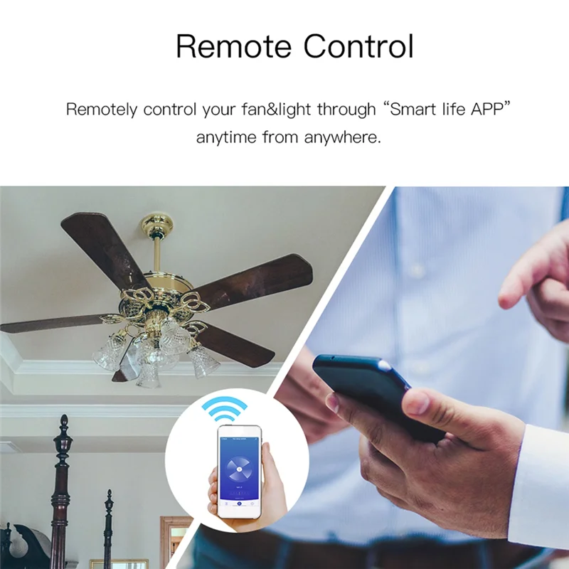 

Ceiling Fan Smart Switch WiFi Smart Ceiling Fan Light Lamp Wall Switch Smart Life/Tuya APP Remote Various Speed Control