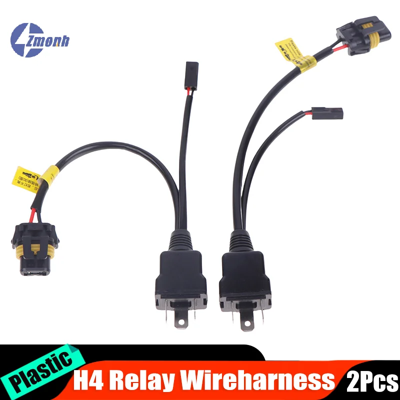 New！2pcs H4 Relay Wireharness For H4 Bulb Upgrade Bi LED&Xenon Projector Lense Car Light Accessories