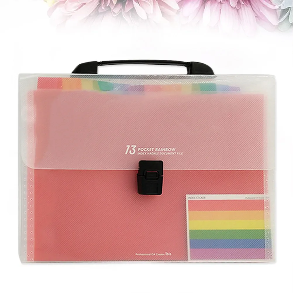 

Расширяющаяся папка-аккордеон формата А4 на 13 отделений с цветными этикетками, эргономичной ручкой, водонепроницаемым ПП-материалом для ежедневного хранения документов