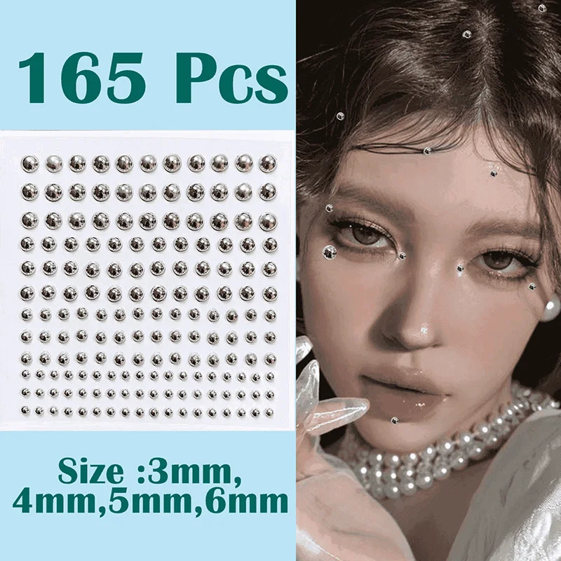 3D 얼굴 눈 파티 메이크업 문신 스티커 아크릴 다이아몬드 라인 석 스티커 자기 접착 혼합 크리스탈 얼굴 장식