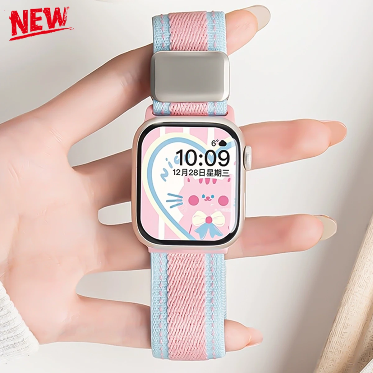 �y�Z�[�����zApple Watch S10 9 8 7 6 SE�Ή� ���C���҂ݍ��݃X�g���b�v �J���[�i�C������ �E�H�b�`�A�N�Z�T���[ �o���h iWatch 38 40 41 42 44mm 45 46 49mm�Ή�