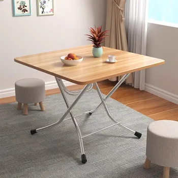 Folding  Dining Table Home Rental House Simple Small Apartment Dining Round  Foldable Outdoor Stall Small Square Table