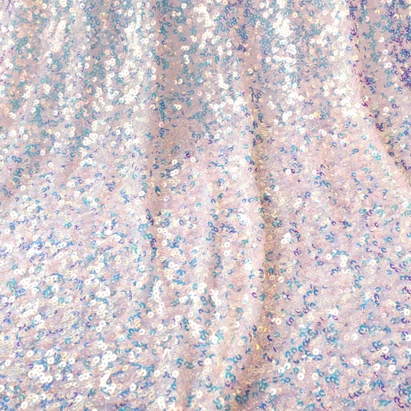 Wit paars zwart 5MM pailletten kraal elastische mesh naaien podiumkleding mode jurk designer stof