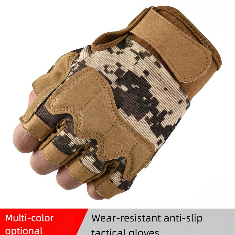 

Summer cycling fingerless tactical gloves, outdoor mountaineering cycling motorcycle thin sports fitness non-slip half finger