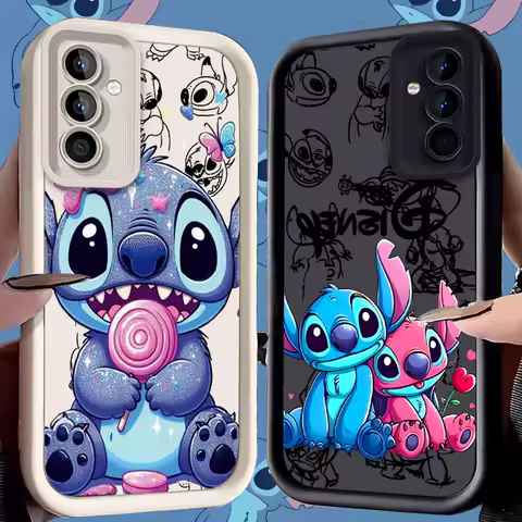 Stitch Pooh Bear Case for Samsung Galaxy S25 Ultra Plus S24 S23 S22 S21 S20 FE A73 A72 A71 A56 A55 A54 5G A52 A52S A51 4G Cover