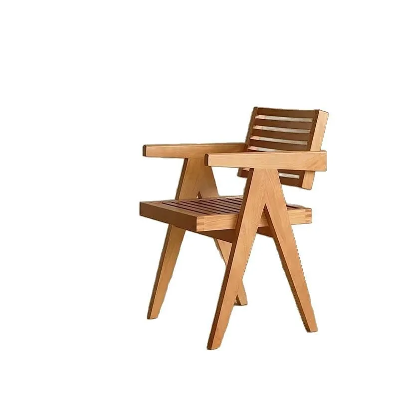 

Nordic Japanese designer leisure balcony chair B & B medieval all-solid wood dining chair Chandigarh chair railing