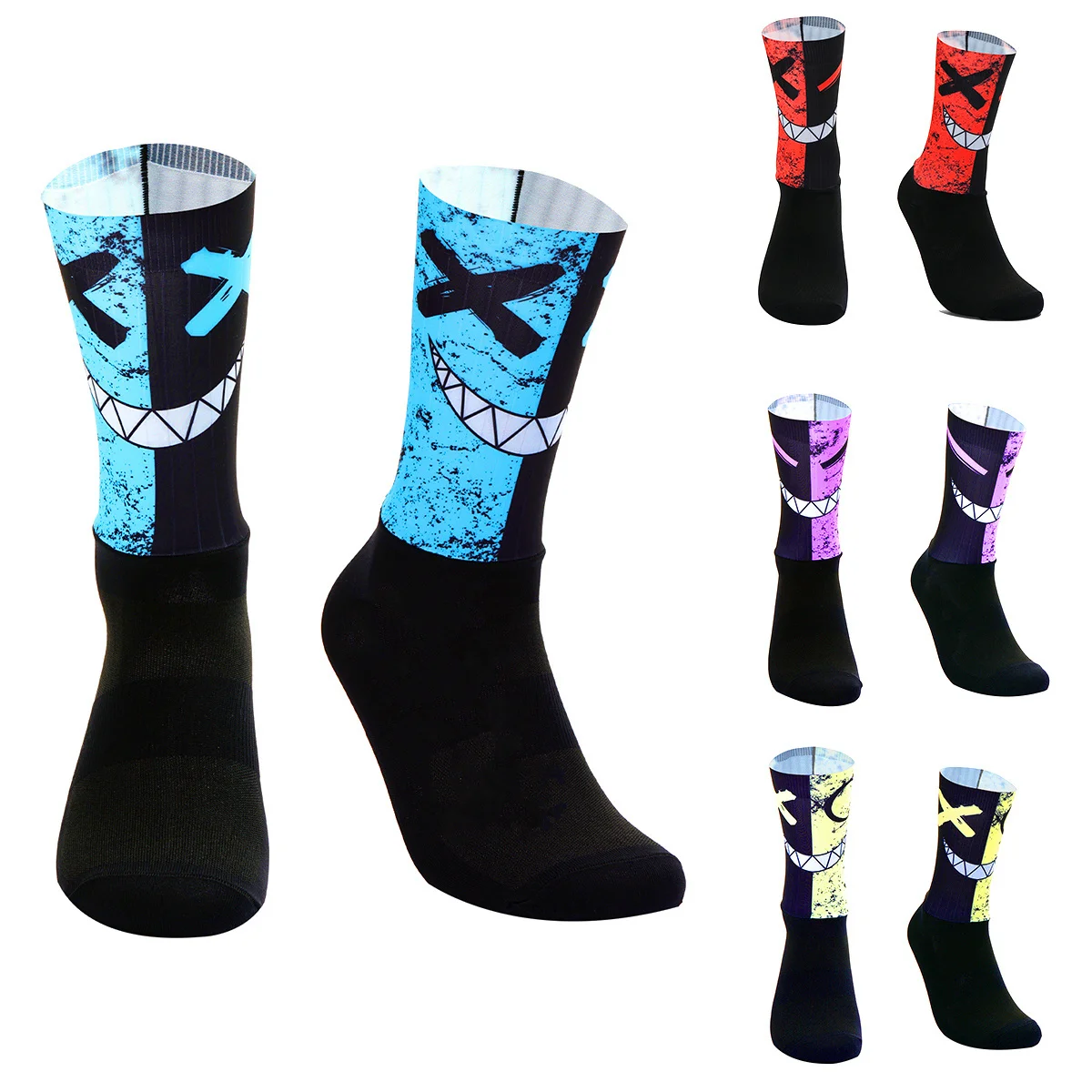 Demon Cycling Socks Elastic Fit Professional Cycling Comperssion Sports Socks Healthy Comfortable Improve Muscle Strength