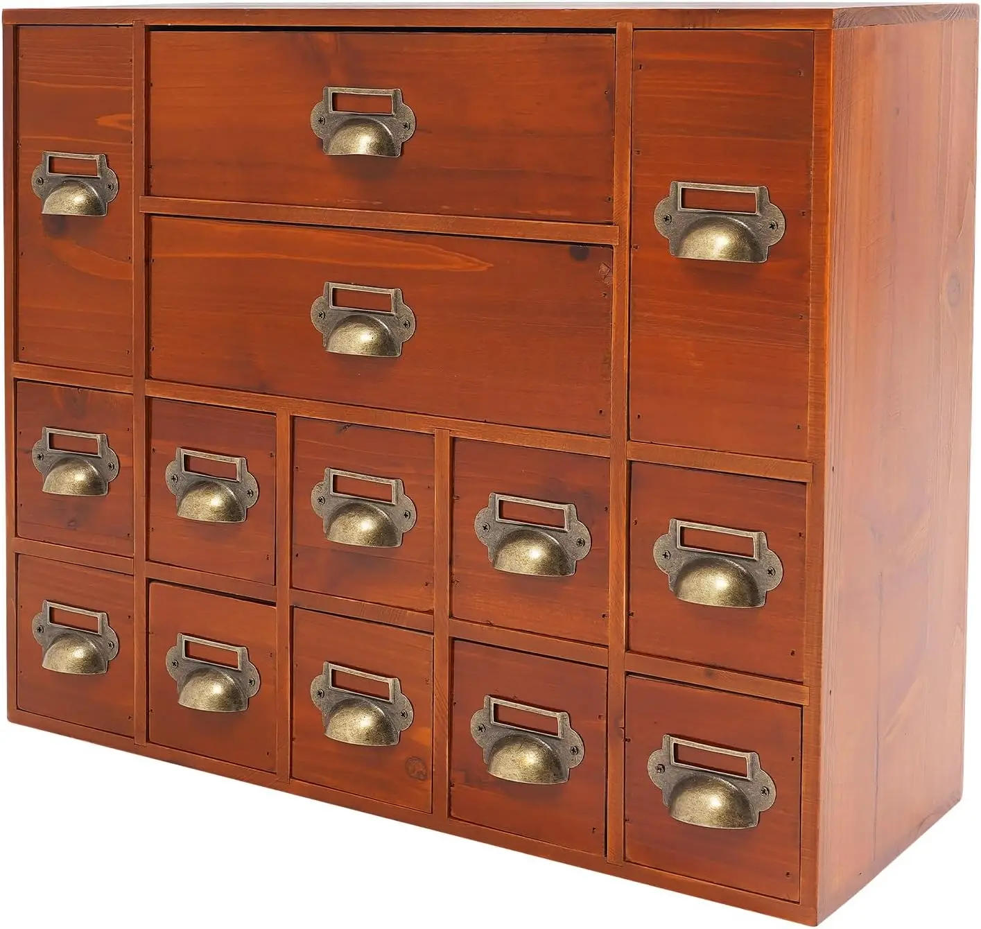 

14-ящикный шкаф для аптекарти, шкаф для каталога библиотечных карточек, деревянный органайзер для стола