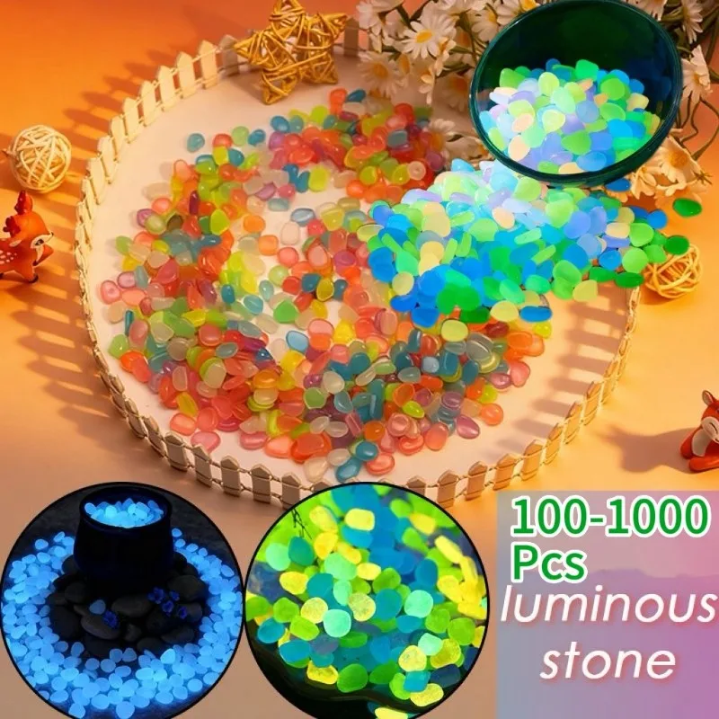 100-1000 Pcs Luminous Rock, Stone Luminous Dark Garden Pebbles, Sidewalk Fish Tank Decoration, Aquariums, Fish Tanks Loom