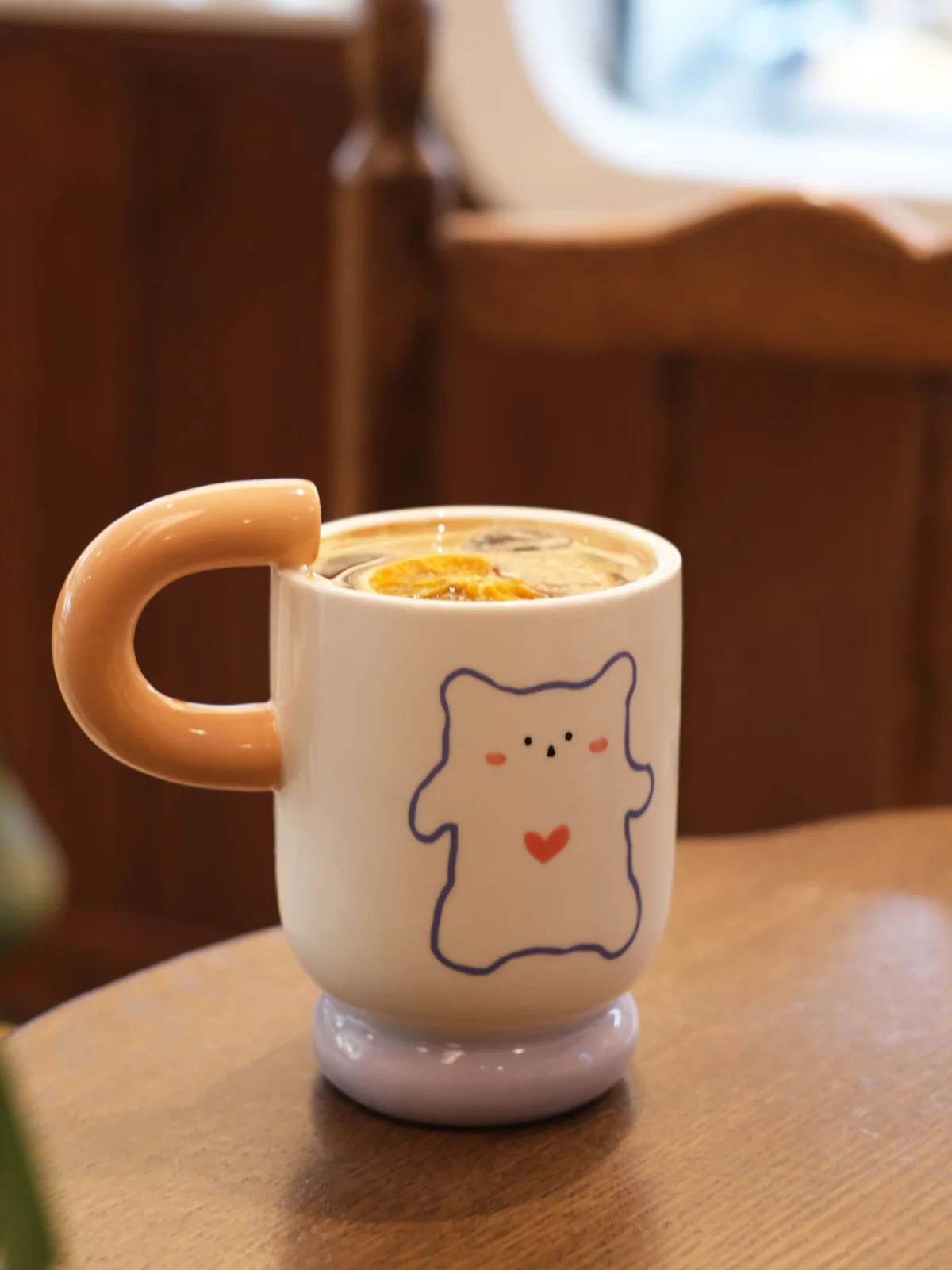 Ins Popular Ceramic Coffee Mugs Cartoon Bear Rabbits Printed Korea Cute Style 250ml Creative Handgrip Home Breakfast Drinkware