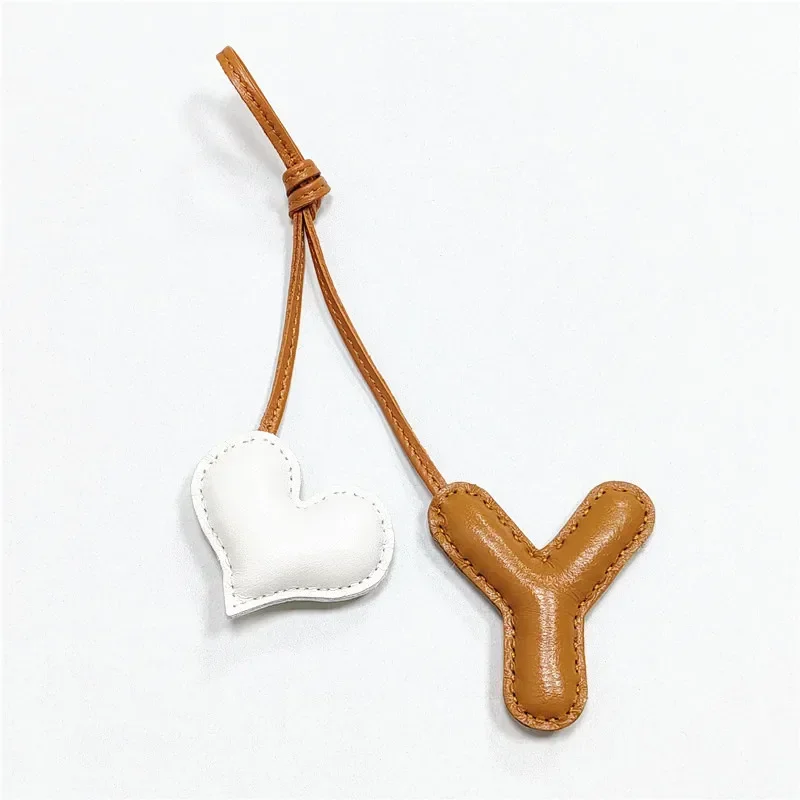 

Y with Love Letter Bag Pendant, Pure Hand-stitched Women's Bag Pendant, Bag DIY Unique Genuine Leather Accessory