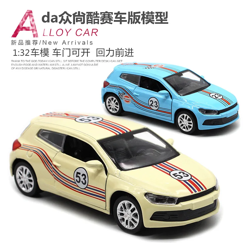 1:32 フォルクスワーゲンシロッコ合金コーティングされたレーシングカーモデルシミュレーションプルバックモデル子供のおもちゃのギフト