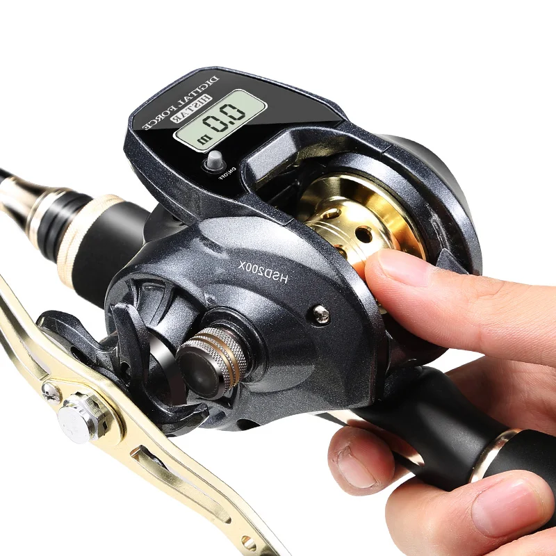 HISTAR Waterproof Digital Long Casting 7.0:1 High Ratio 10kg Drag Power 8+1 BB Metal Spool Baitcasting Fishing Reel 