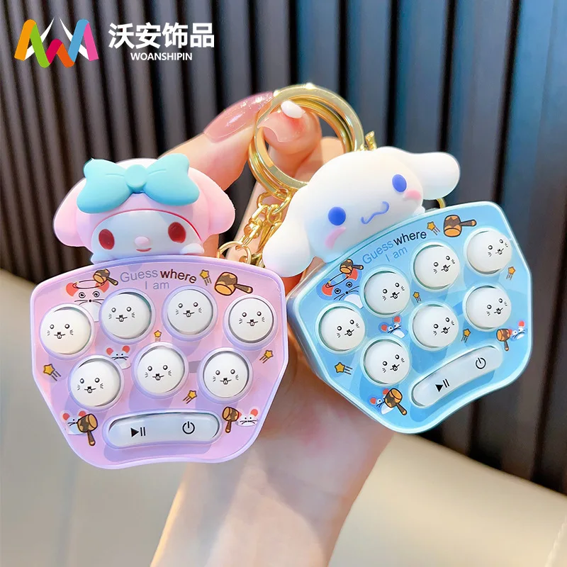 Sanrio Creative Kids Hand-Held Puzzle Game Gopher Machine Keychain Kawaii Hellokitty Cinnamoroll My Melody Children Toy Gift