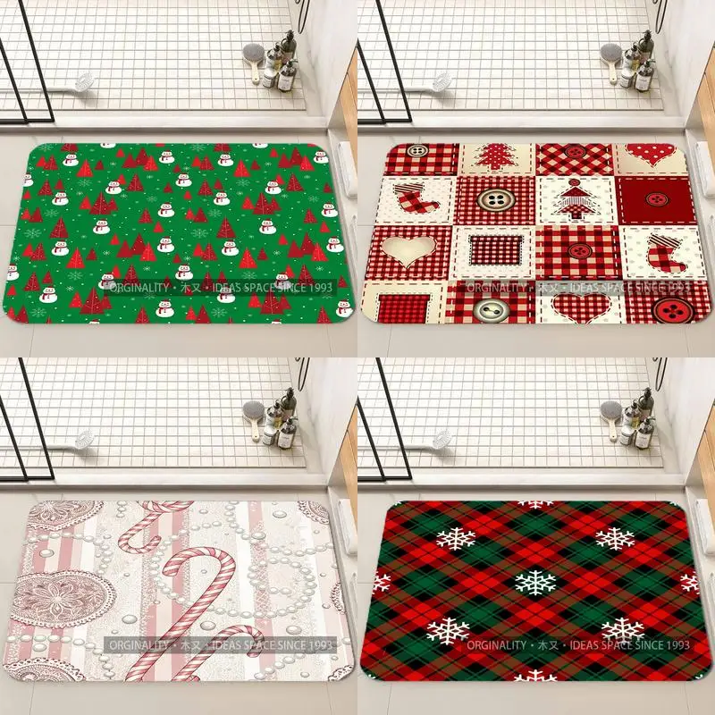 

Snowmen & Trees Pattern Living Room Decoration Home Sofa Non-Slip Carpet Study Bedroom Tatami Children'S Soft Floor Mat