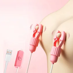 Nipple Vibrator Clamps Clitoral Clip Breast Massage Clitoral Stimulation Vibrating Masturbator Female Sex Toy for Women Adult18+