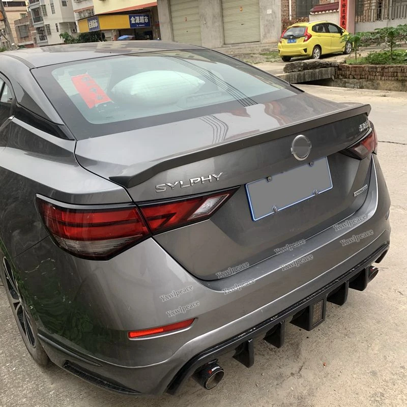 For Nissan Sentra SYLPHY 2019 2020 2021 High Quality ABS Plastic Unpainted Color Rear Trunk Lip Spoiler Car Accessories