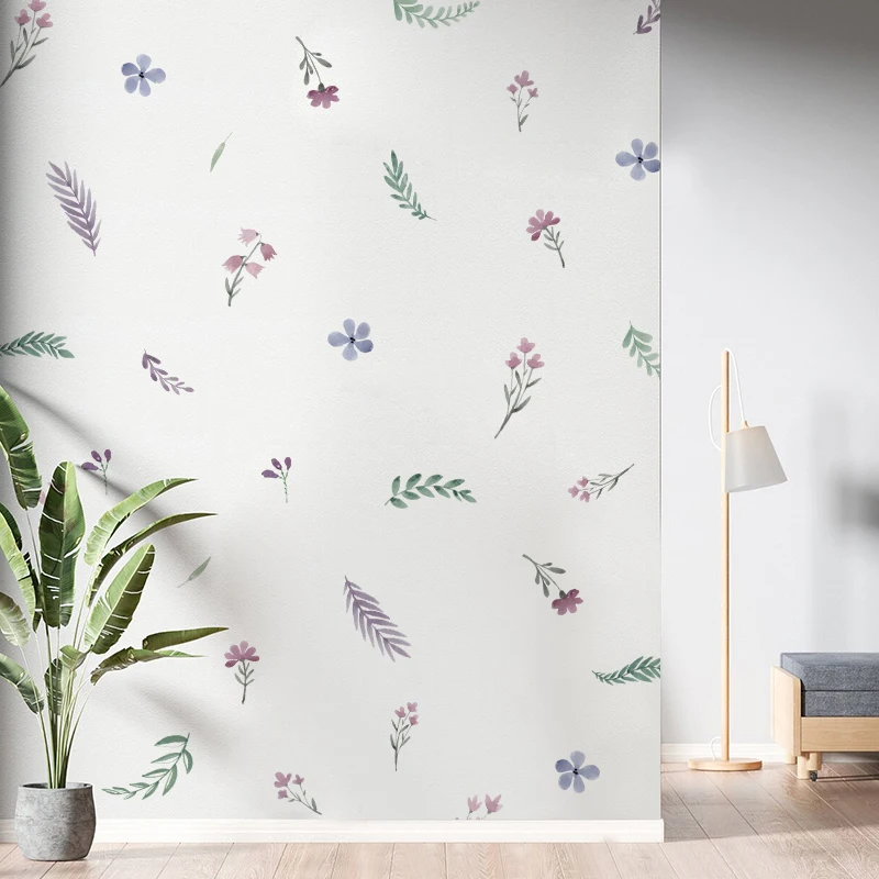 36pcs Purple Lris Flower Wall Sticker Trendy Boho Style Bohemian Wall Decals for Living Room Bedroom Nursery Kid Room Home Decor view 3