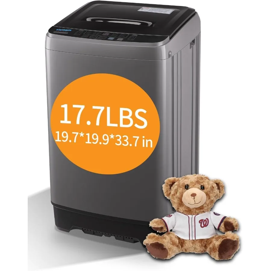 

Full-Automatic Washing Machine 17.7 lbs Small Compact Portable with 10 Wash Programs and 8 Water Level Settings Compact Washer