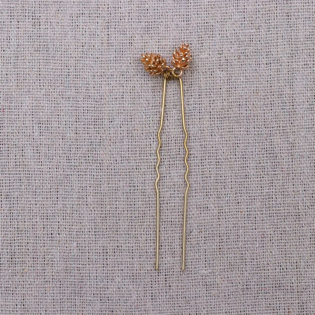 3Pcs Alloy Pine Cone Bridal Hairpins Decorative Hair Forks Simple Hair Accessories for Women Wedding Jewelry Party