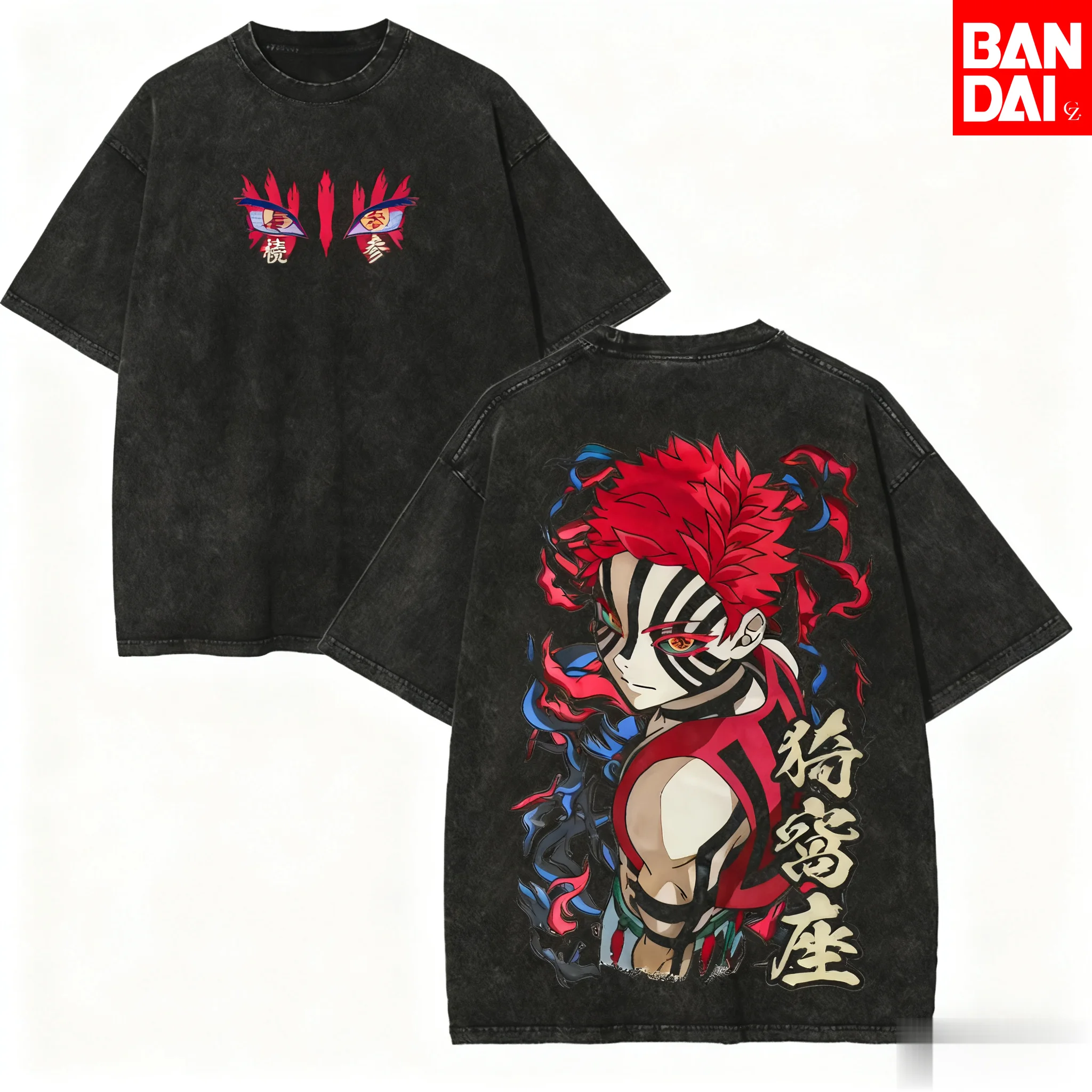 

Новая футболка 2026 года с двусторонним принтом Inosuke из аниме «Истребитель демонов», винтажная футболка Kimetsu No Yaiba с эффектом потертости, унисекс