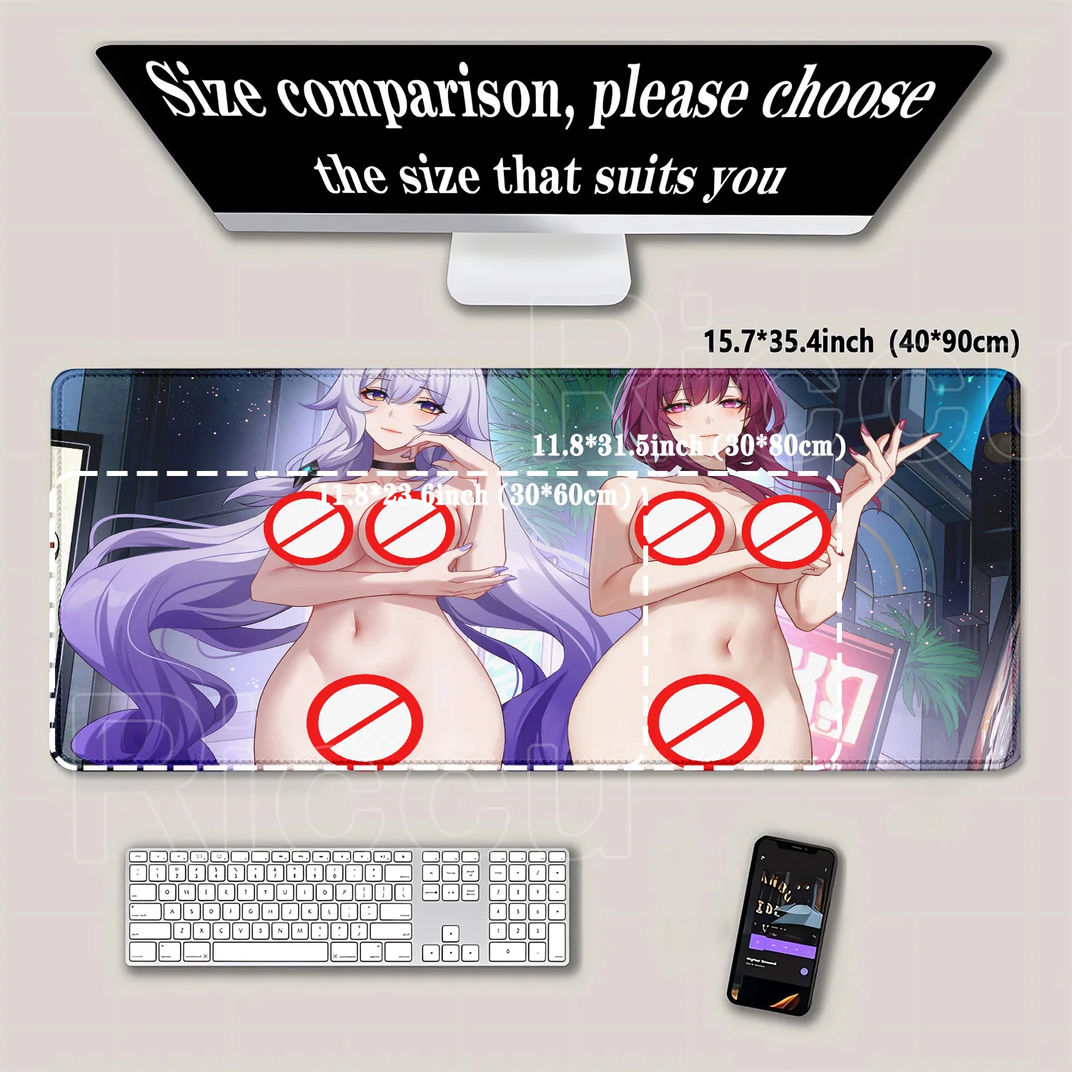 التألق هونكاي ستار السكك الحديدية أنيمي مثير فتاة هنتاي R18 عارية الاوفرلوك ماوس مكاتب الكمبيوتر ماوس الوسادة المطاط لوحة المفاتيح حصيرة مكتبية