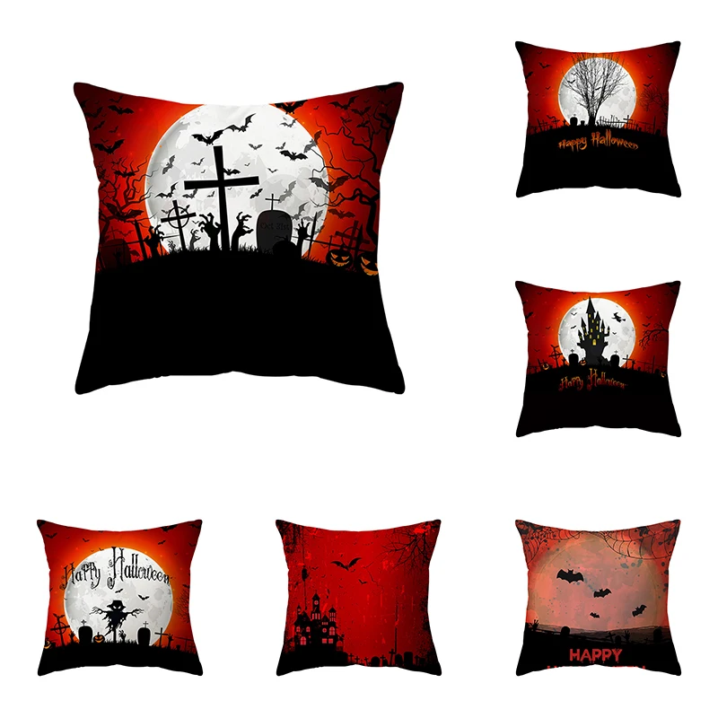 

Red Pumpkin Throw Pillow Cover Halloween Theme Sofa Chair Bed Cushion Home Decor