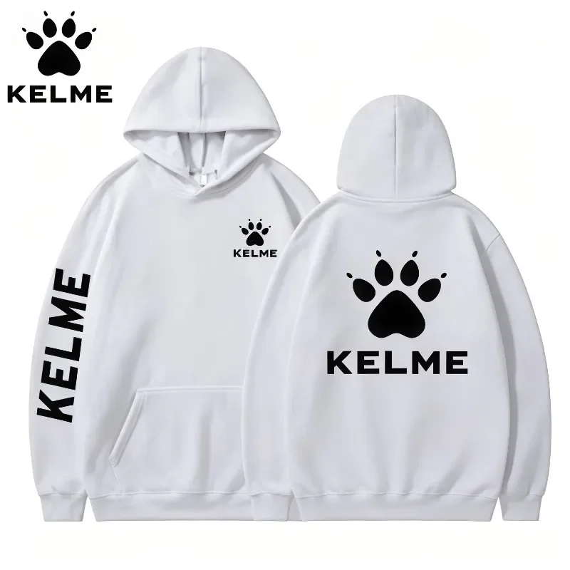 KELME Unisex Casual Pullover Hoodie Einfarbiger Sweatshirt Fleece Weich Kängurutasche Kordelzug Streetwear Locker Sitzendes Oberteil – Detail 10