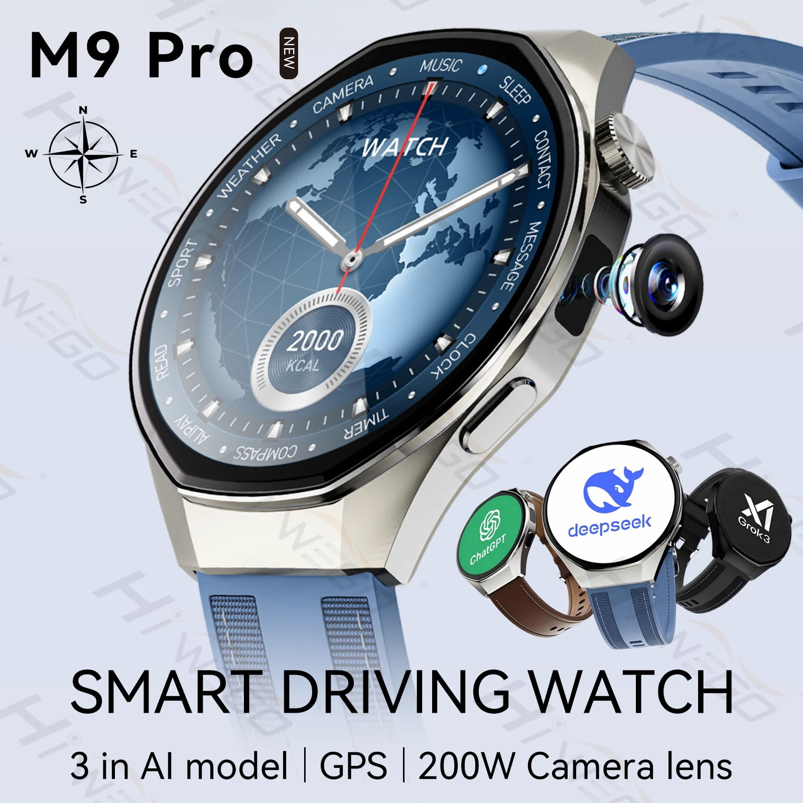 

2025 Новые часы M9 Pro Смарт-часы 1,75 дюйма AMOLED-экран NFC GPS-трекер BT Call Health Водонепроницаемые умные часы Мужчины Женщины Для Huawei