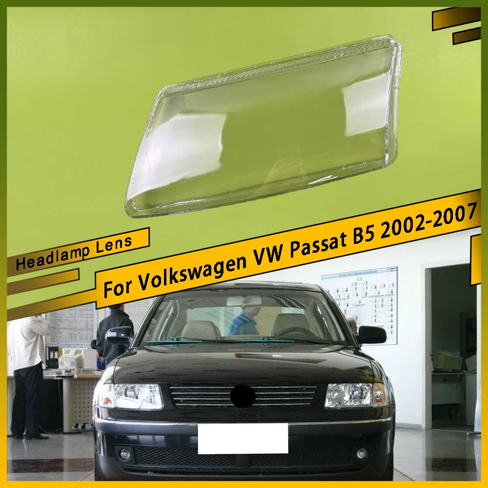 

For Volkswagen VW Passat B5 2002 - 2007 Headlight Lampshade Transparent Headlamp Cover Lens Replace Original Plexiglass Shell