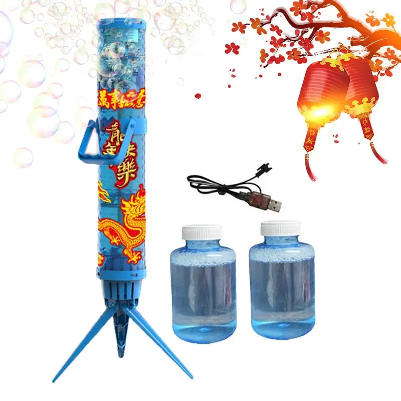 Automatic Bubble Machine Rechargeable Bubble Blower With LED Light Children Outdoor Bubble Blower With Bubble Solution For