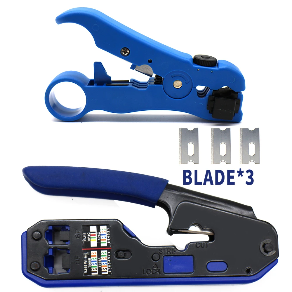 RJ45 Crimping Tool Pliers Network Crimper Stripper Cutter Ethernet Clip Tongs RG45 Cat6 Cat5e Cat5 cat3 RJ11 Multi Function