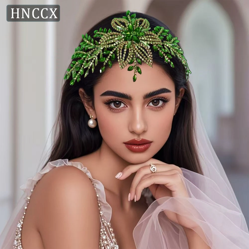

HNCCX Shining Rhinestone Headband Multi Colored Hair Accessories Wedding Hair Band Banquet Headpiece Woman Headdress CP895