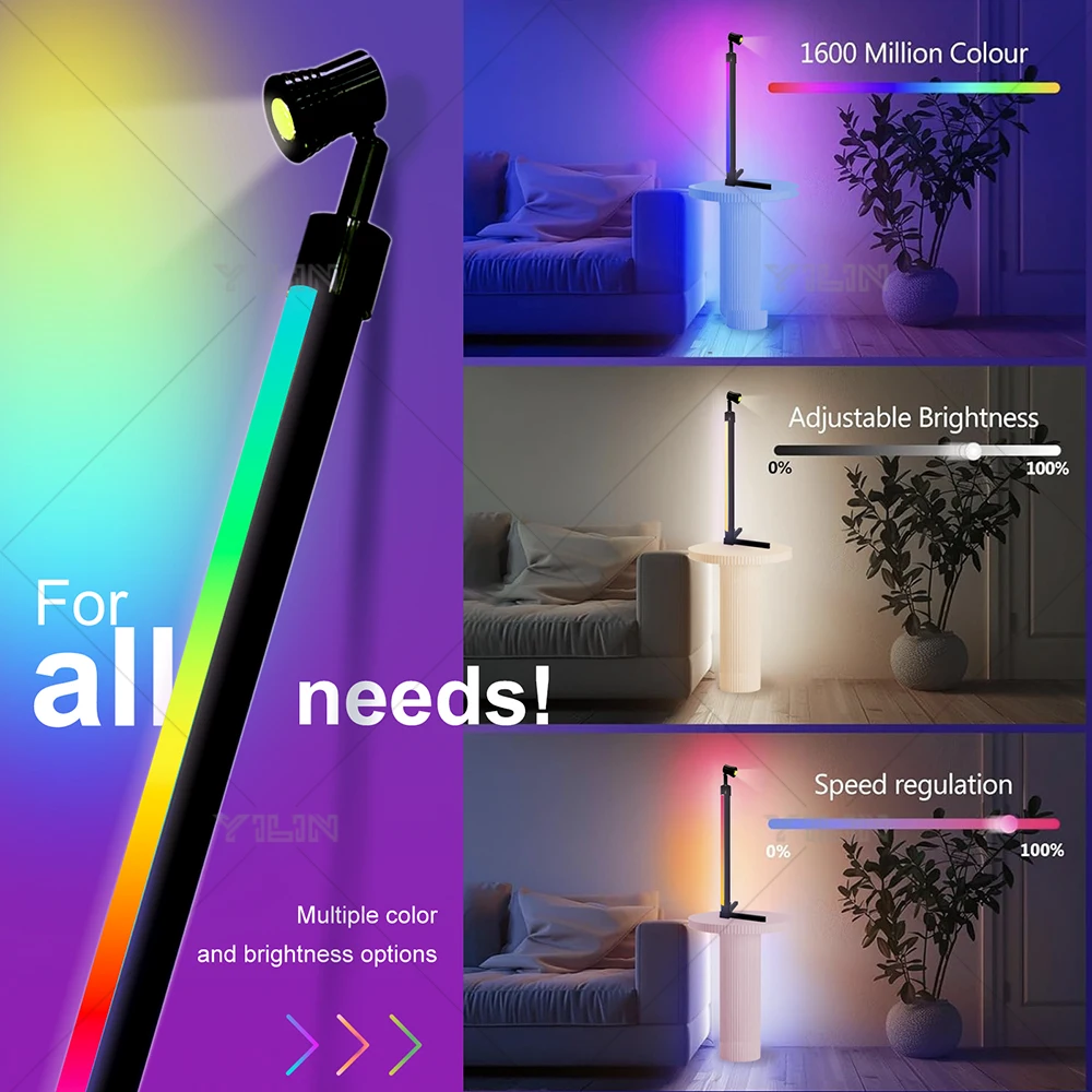 Imagem -05 - Lâmpada de Chão Led Inteligente Rgb Dream Color App e Controle Remoto com Sincronização de Música 16 Milhões de Cores Que Mudam de Lâmpada de Mesa com Luz de Humor