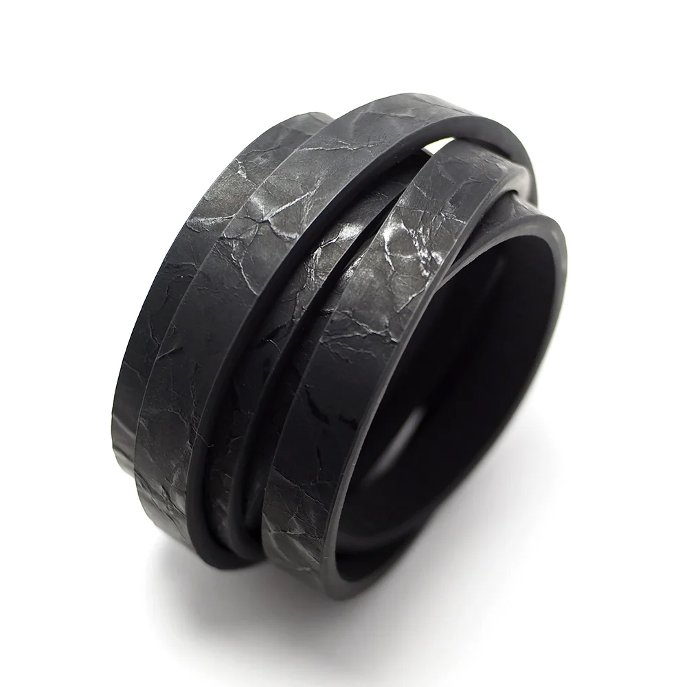 1.15meter Leather Strips,Embossed Stone Pattern Flat Leather Cord,Synthetic Leather,Vintage Jewelry Cord Bracelets Making