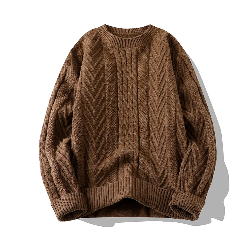 Crew Neck Knitwear Warm Outerwear Shirt Tops Loose Pullover Autumn Winter New Thicken Fashion Clothes Sweatshirt Knitted Sweater