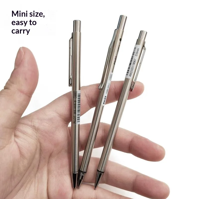 Zestaw Pilot Birdie Mini 2w1: długopis i ołówek 0.7/0.5mm, smukła obudowa ze stali nierdzewnej, oszczędność miejsca, do dziennika, notatnika, rysowania. — zdjęcie produktu 5