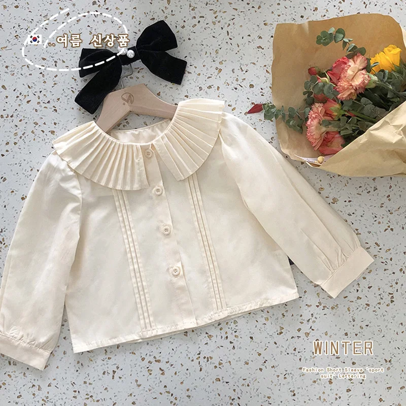 

Girls' Autumn Outfit New Baby Girl Doll Collar Shirt Blazer Vest Dress Wholesale33