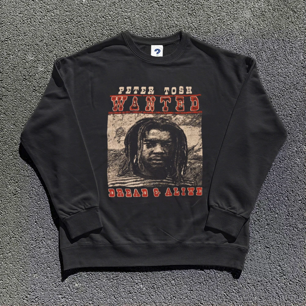 

Character Motifs Graphic Print Hip Hop Men Clothing Oversized Skateboard Sweatshirt Street Pullover Autumn and Winter 2024 New