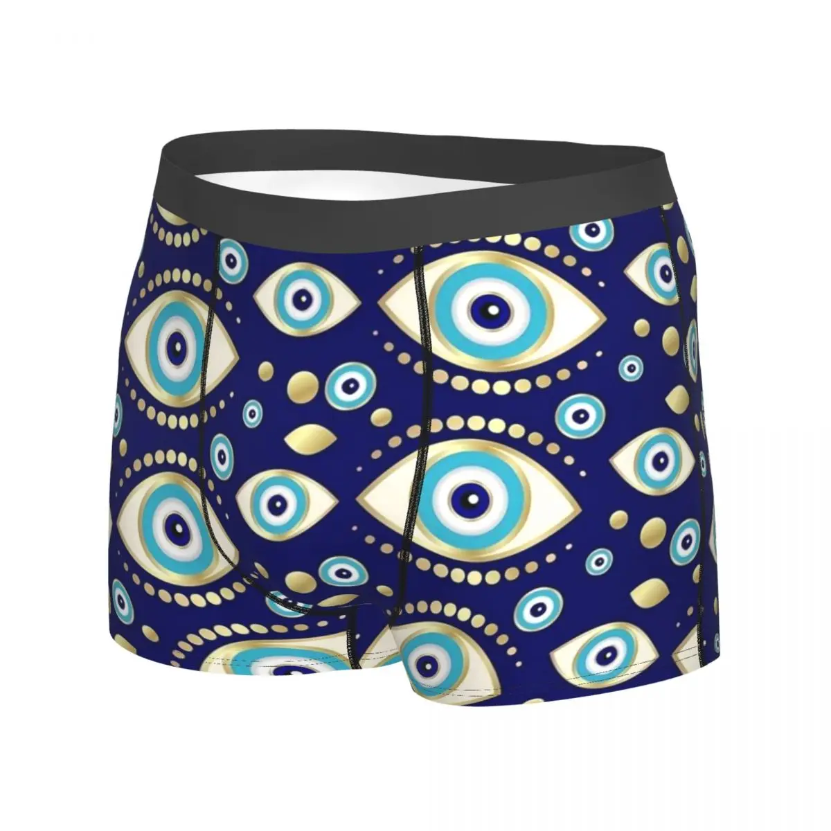 Evil Eye Charm Underwear Blue Eyes Print Male Panties Design Classic Trunk Hot Boxer Brief Big Size 2XL