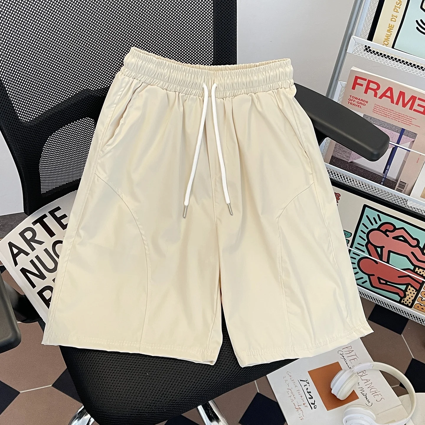 

American Sle Corduroy Workwear orts Youth Baskeall Casual Five-Quarter Length Pants ex Summer Trendy Teenage