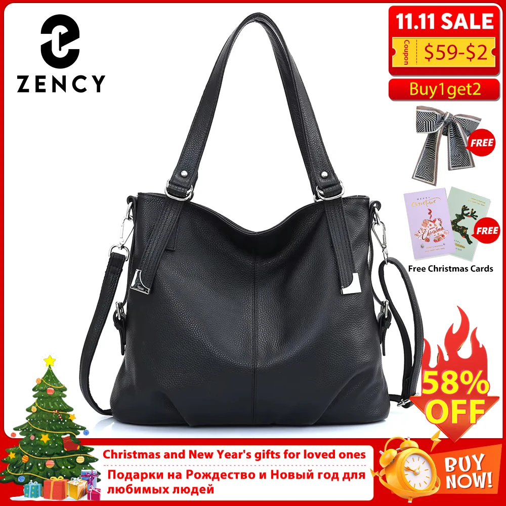 

Zency Soft Genuine Leather Bags Women Simple Classic Shoulder Bag Large Commute Soft Hobo Handbag Female Tote Bag Handtasche