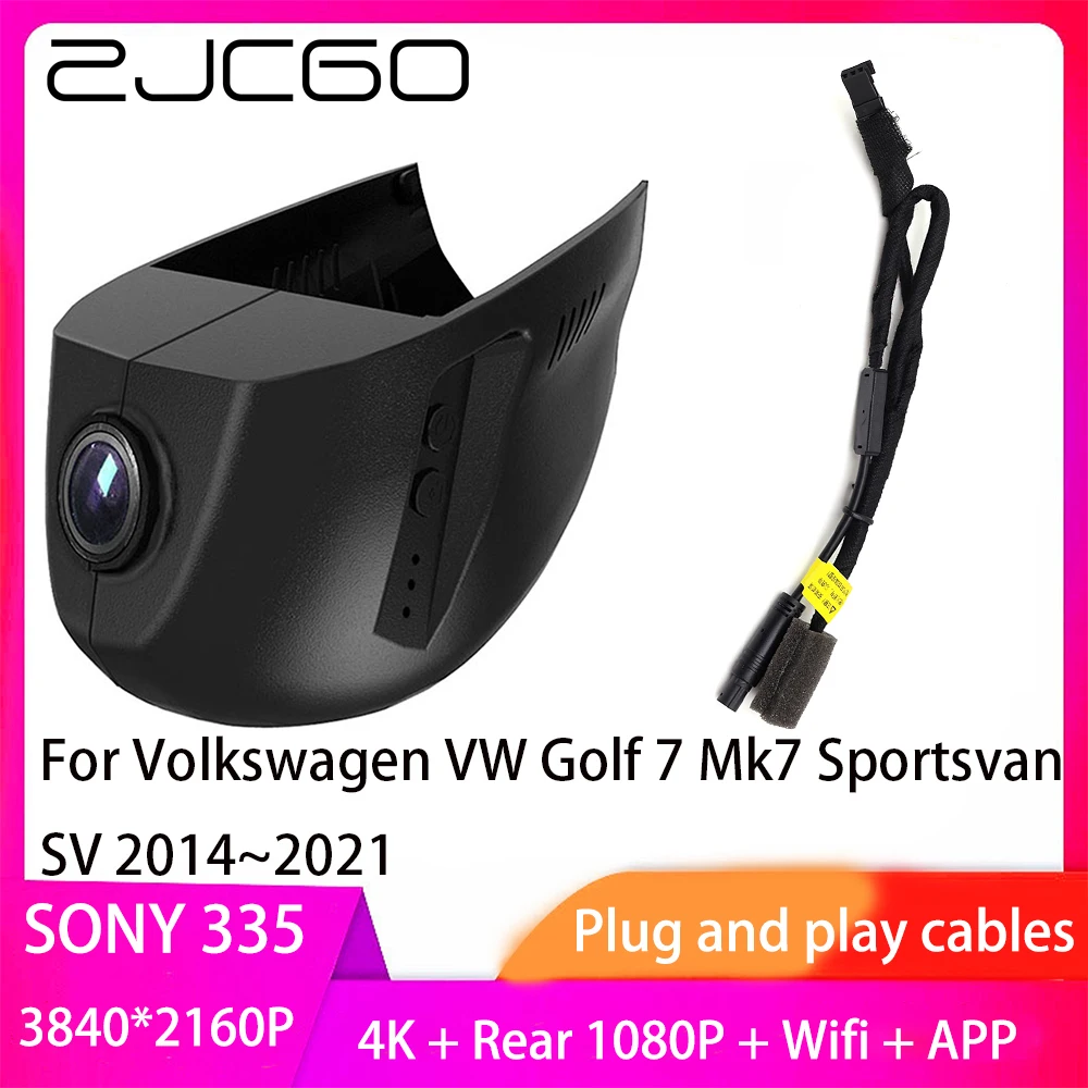 ZJCGO Plug and Play DVR Dash Cam 4K 2160P Video Recorder for Volkswagen VW Golf 7 Mk7 Sportsvan SV 2014~2021