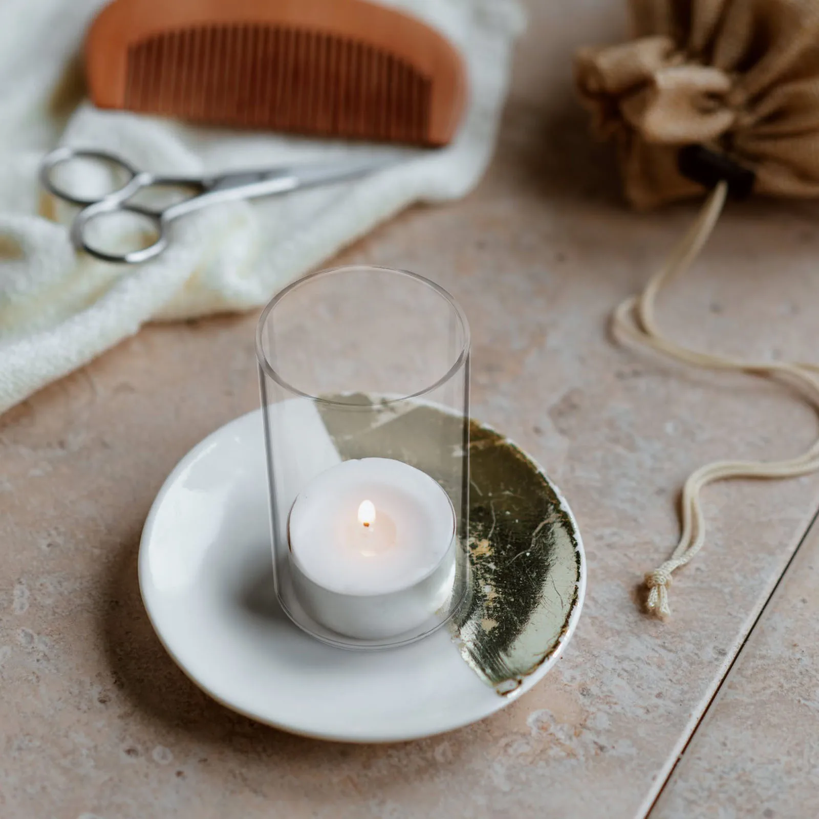 

4Pcs Glass Shade Transparent Cylinder Windproof Cover for Electric LED Lights Premium High Borosilicate Protective