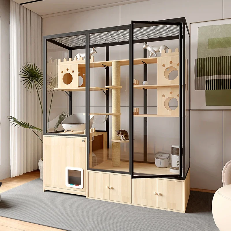 

Panoramic villa household cage large space indoor house glass room display pet custom cabinet